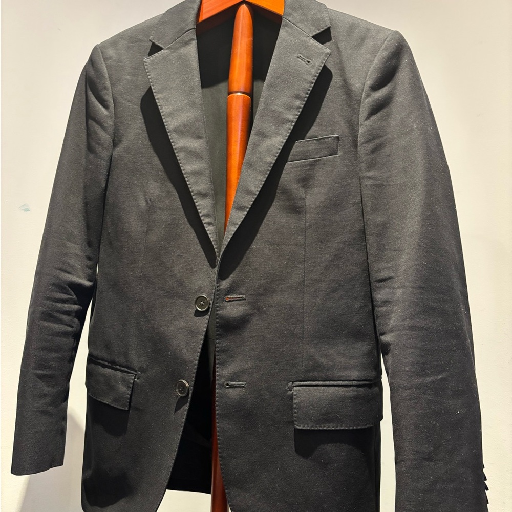 Club Monaco Black Cotton Men's Blazer 36S